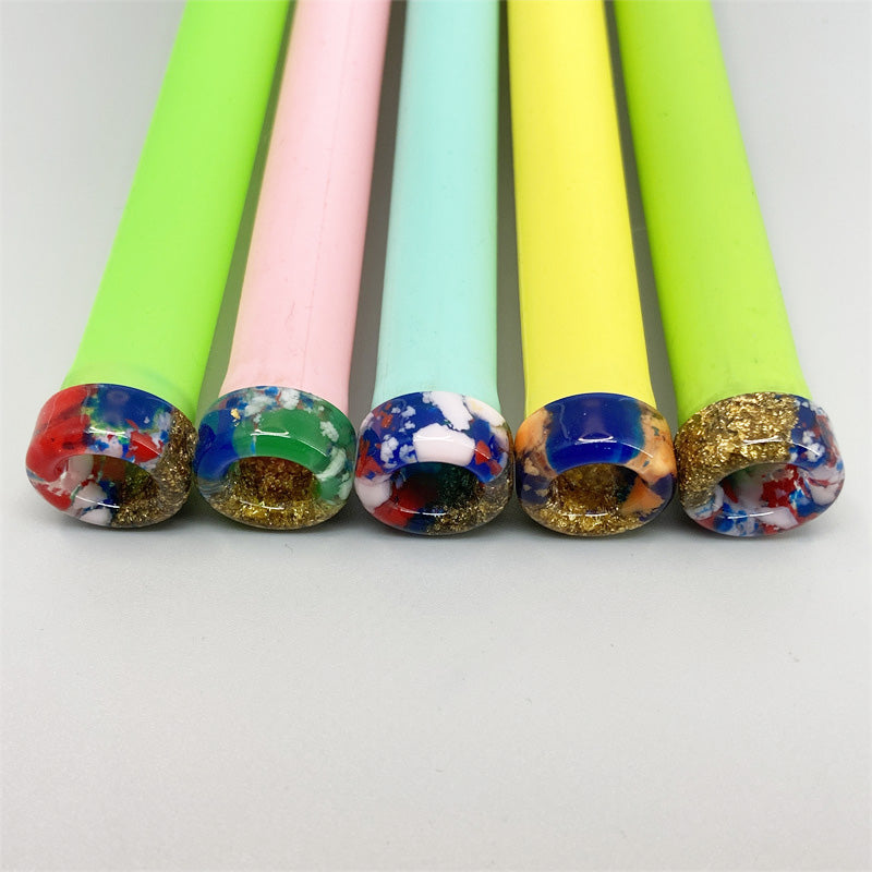 1PCS 810 Half Gold Color Pattern Straw Joint Random Color