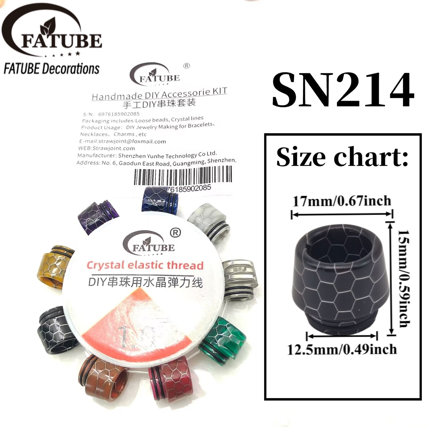 Mixed Color Crack Texture Resin Spacer Beads Set Handmade Jewelry Bracelet Accessories Material.
