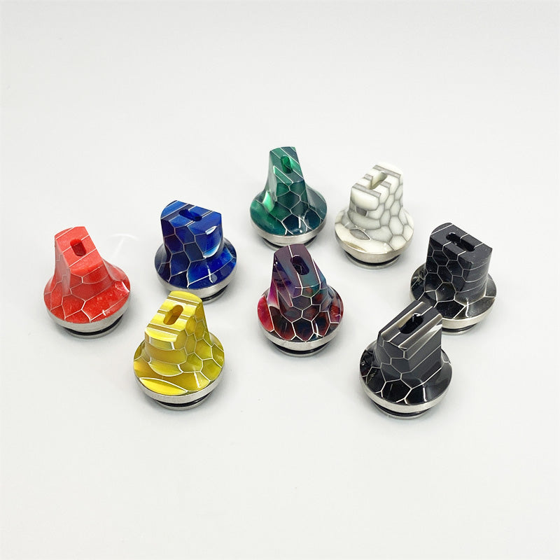 1PCS 510 810 Stainless Steel + Resin Flat Mouth Straw Joint Random Color