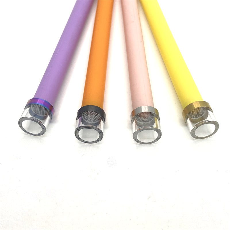 1PCS 510 Stainless Steel + Glass with Filter Straw Joint