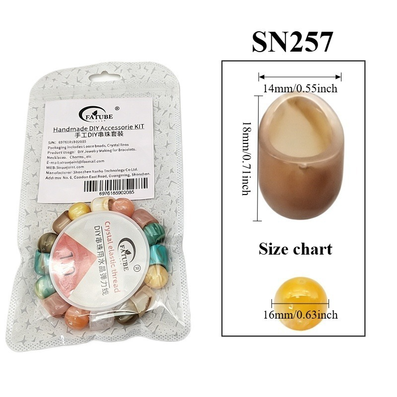 Mixed Color Imitate Jade Loose Beads Set Crystal Elastic Thread DIY Jewelry Making Accessories Material.