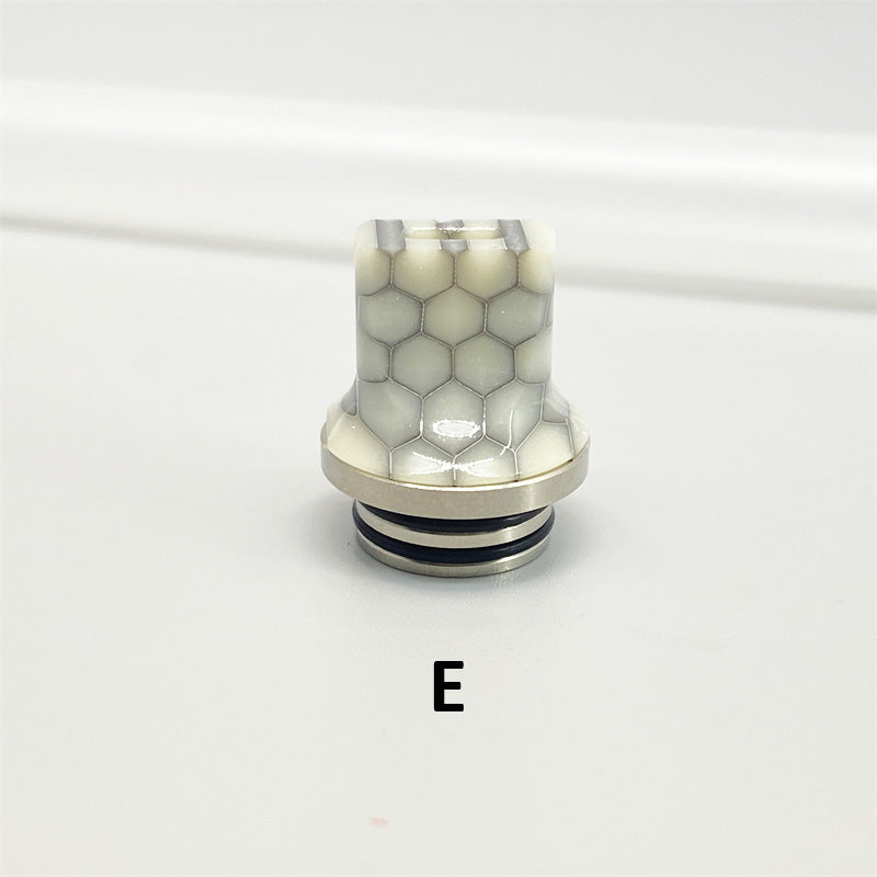 1PCS 510 810 Stainless Steel + Resin Flat Mouth Straw Joint Random Color