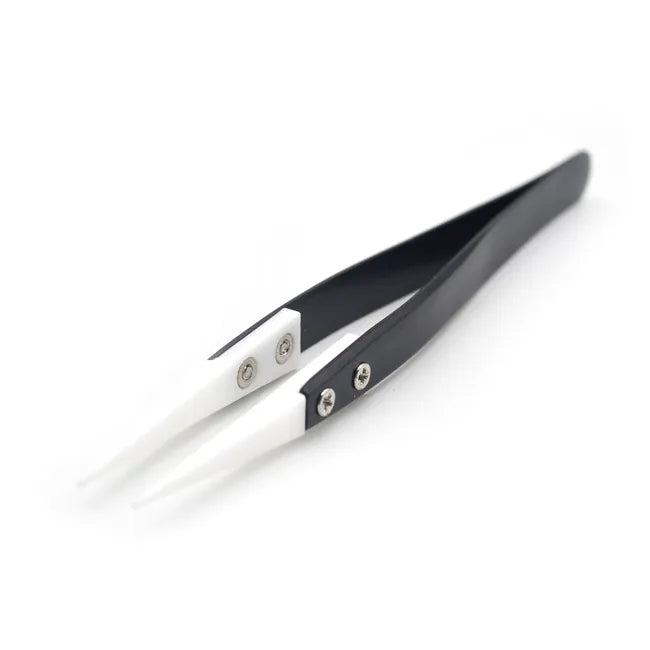 Straw Joint Straight Ceramic Tweezers for DIY Repair Hand Tool 1Pcs