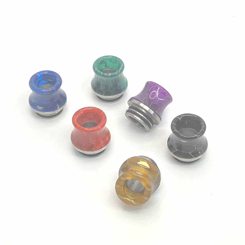 1PCS 810 Stainless Steel + Snakeskin Resin Cone Straw Joint Random color