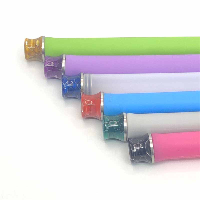 1PCS 810 Stainless Steel + Snakeskin Resin Cone Straw Joint Random color