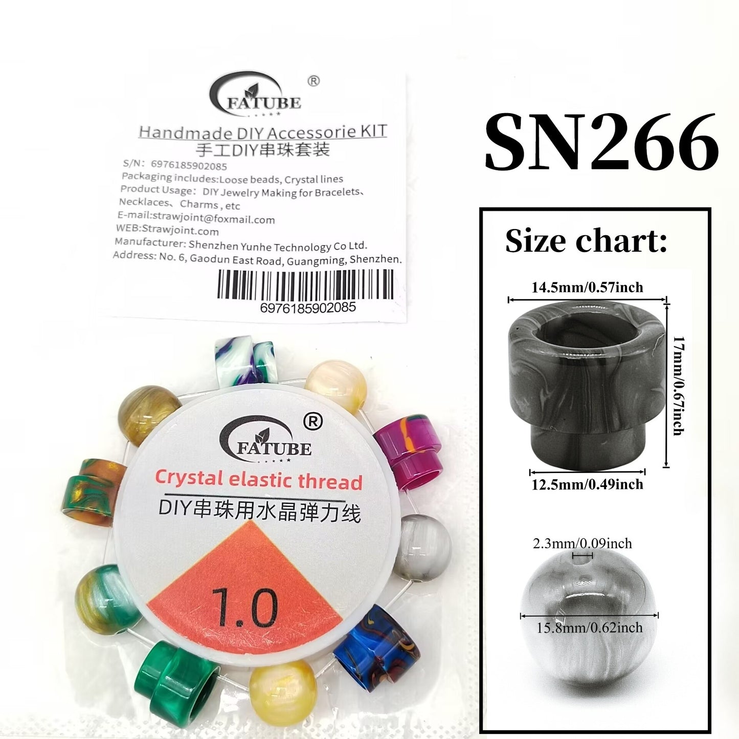 Colorful Gold Foil Resin Large Hole Spacer Tube Beads Loose Beads for DIY Handmade Bracelet Necklace Jewelry Making.