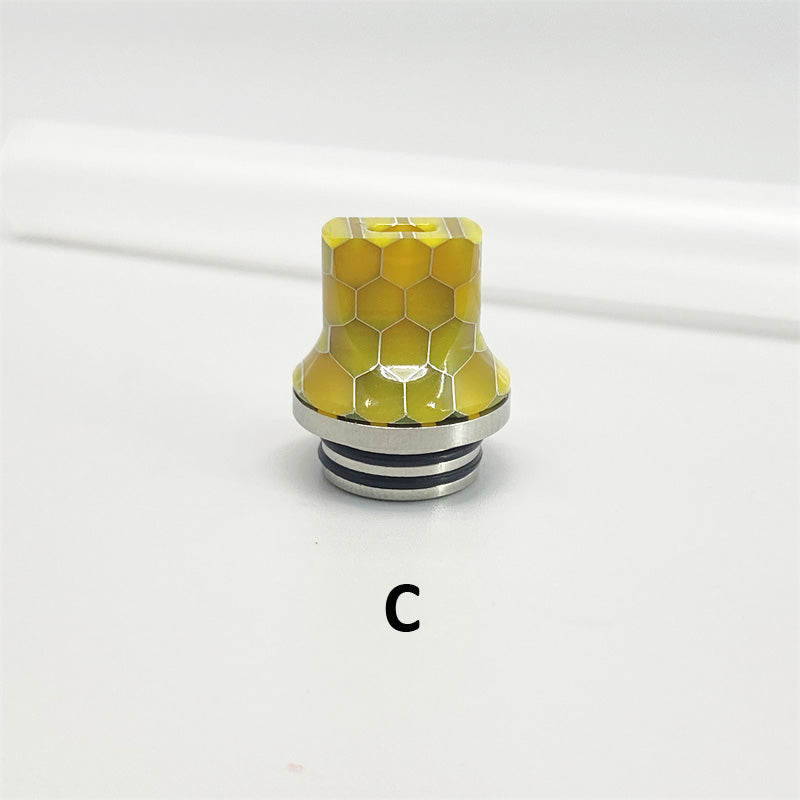 1PCS 510 810 Stainless Steel + Resin Flat Mouth Straw Joint Random Color