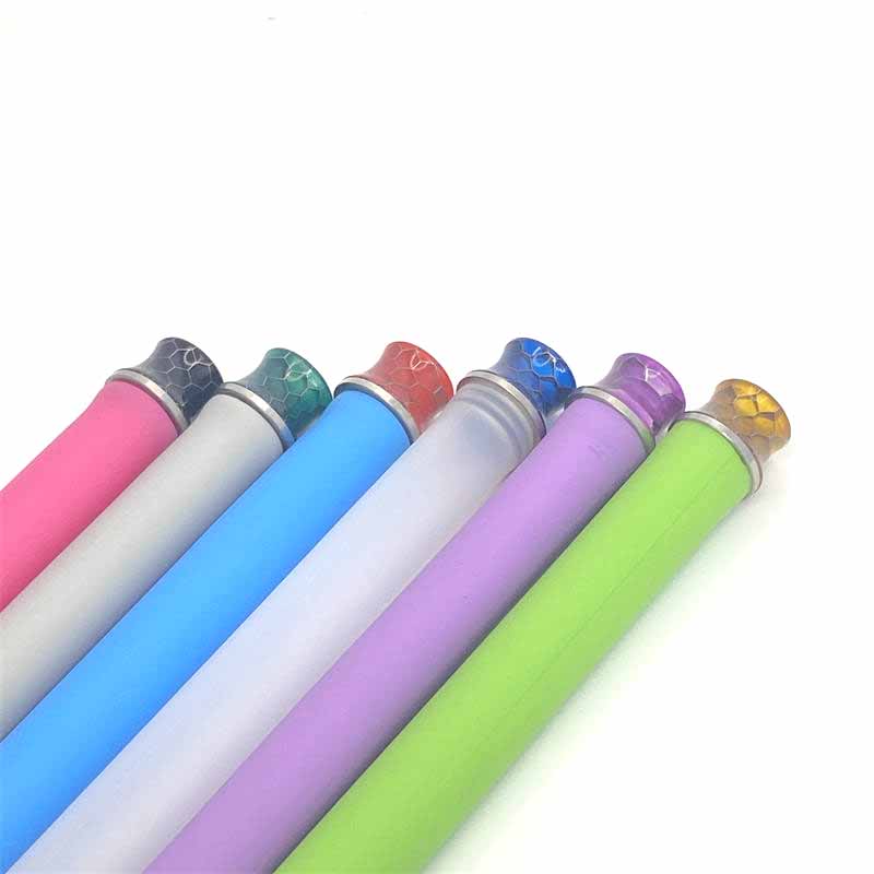 1PCS 810 Stainless Steel + Snakeskin Resin Cone Straw Joint Random color