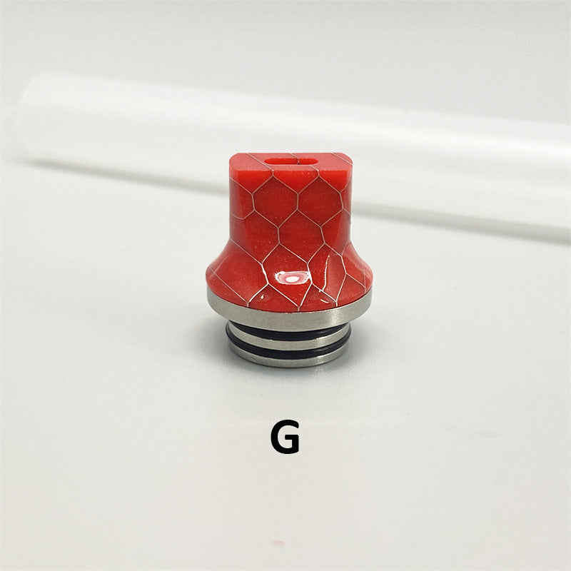 1PCS 510 810 Stainless Steel + Resin Flat Mouth Straw Joint Random Color