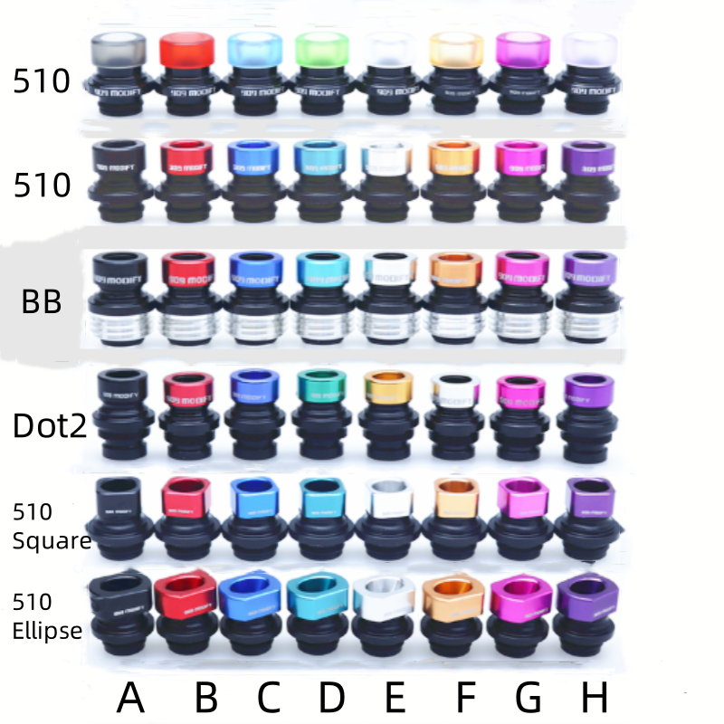 510/BB/Dot2 909 moDIFY POM Acrylic DRIP TIP or 510 Square/Ellipse drip tip Aluminum POM DRIP TIP Multicolor colour 8