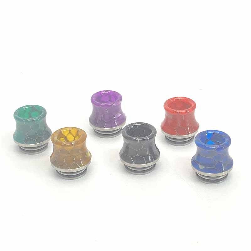 1PCS 810 Stainless Steel + Snakeskin Resin Cone Straw Joint Random color