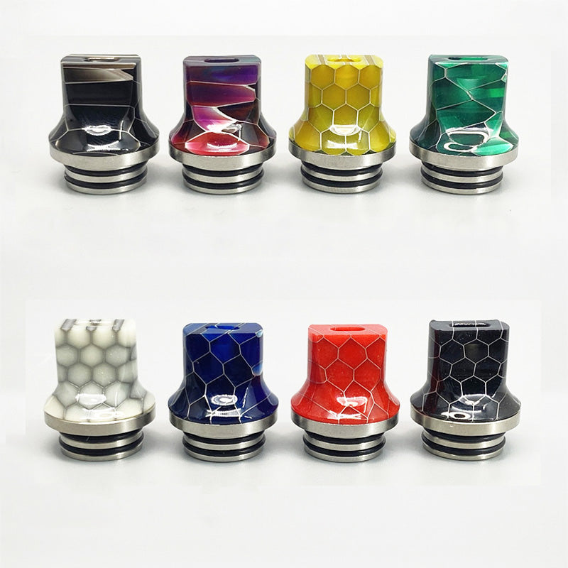 1PCS 510 810 Stainless Steel + Resin Flat Mouth Straw Joint Random Color