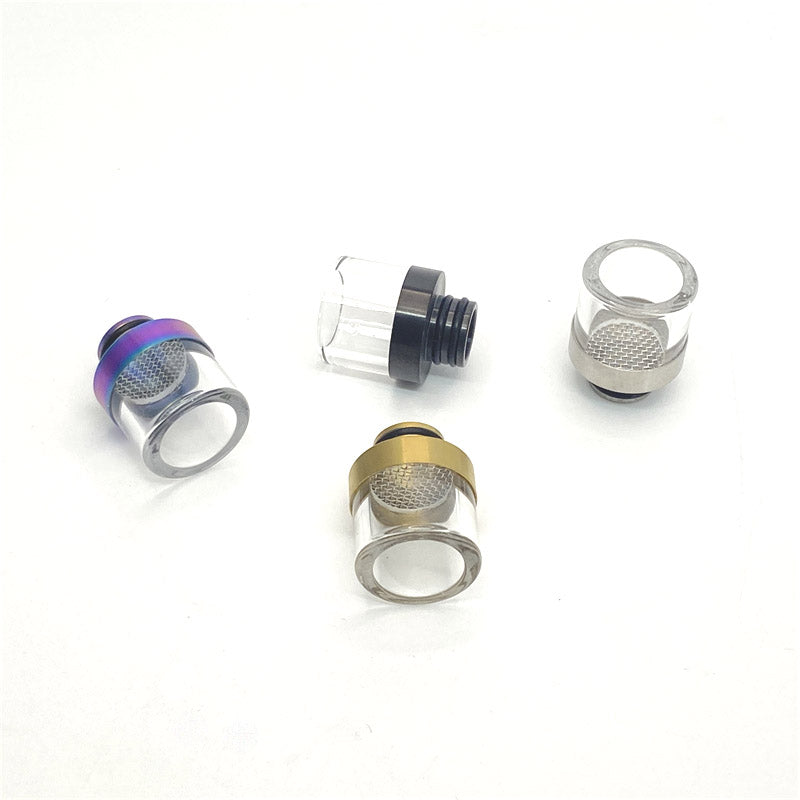 1PCS 510 Stainless Steel + Glass with Filter Straw Joint