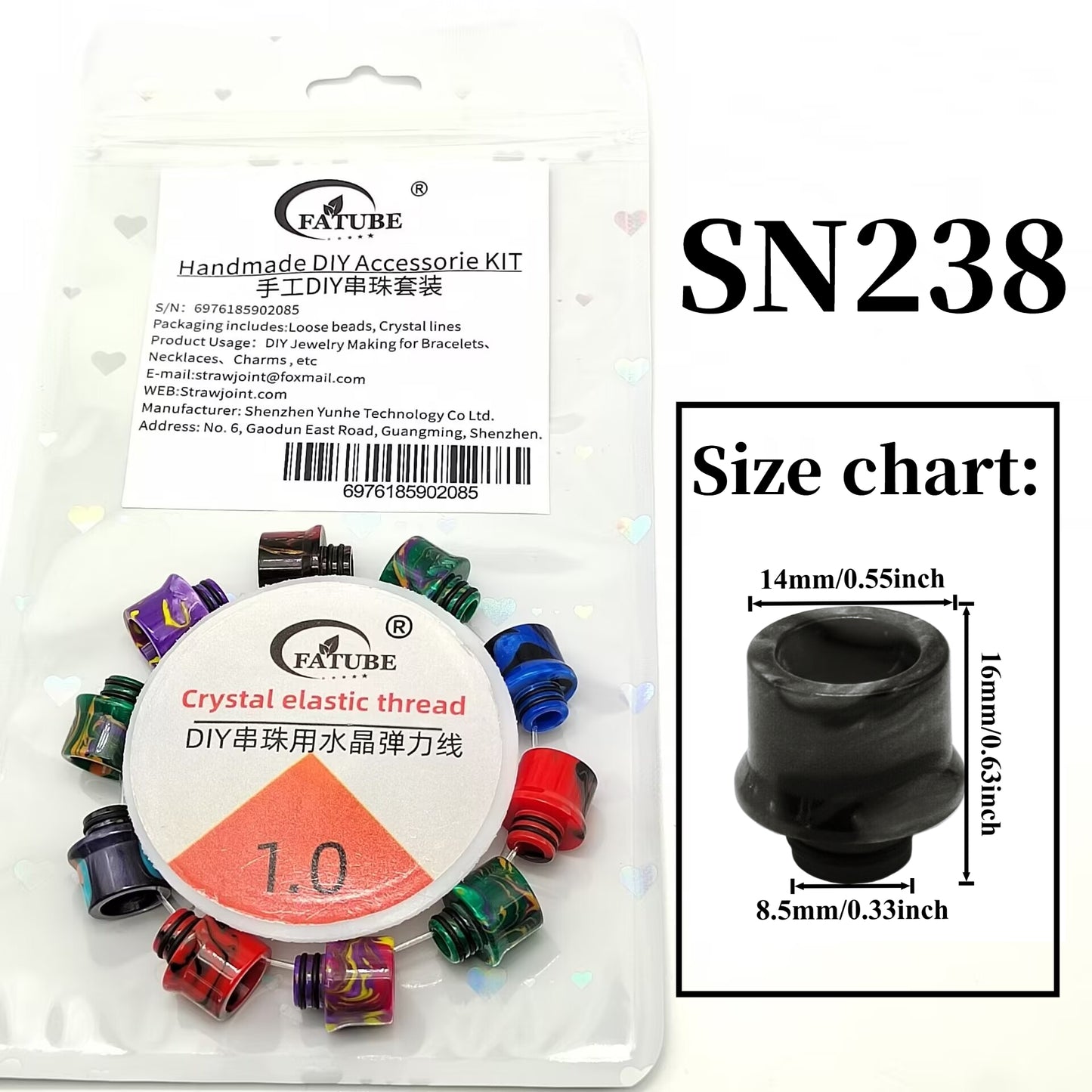 FATUBE 1.0mm Crystal Elastic Thread, DIY Beading Supplies for Handmade Bracelets and Necklaces.