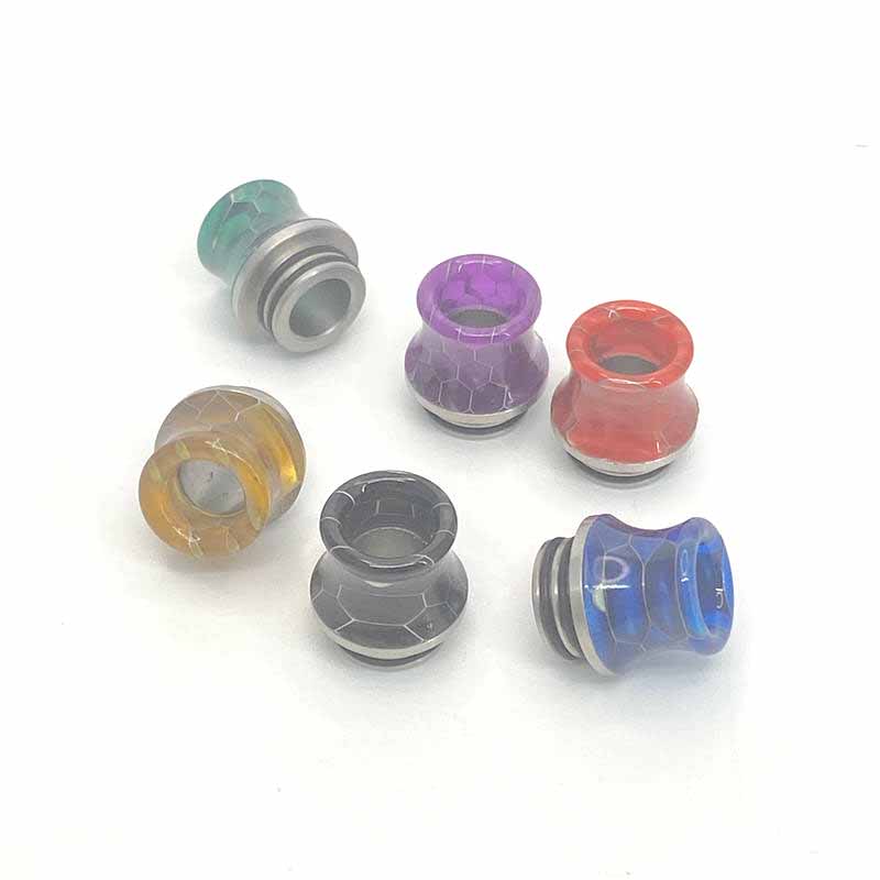 1PCS 810 Stainless Steel + Snakeskin Resin Cone Straw Joint Random color