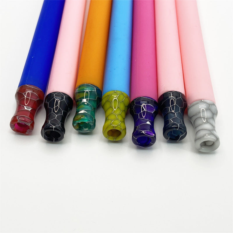 1PCS 510 Resin Conical Snakeskin Straw Joint