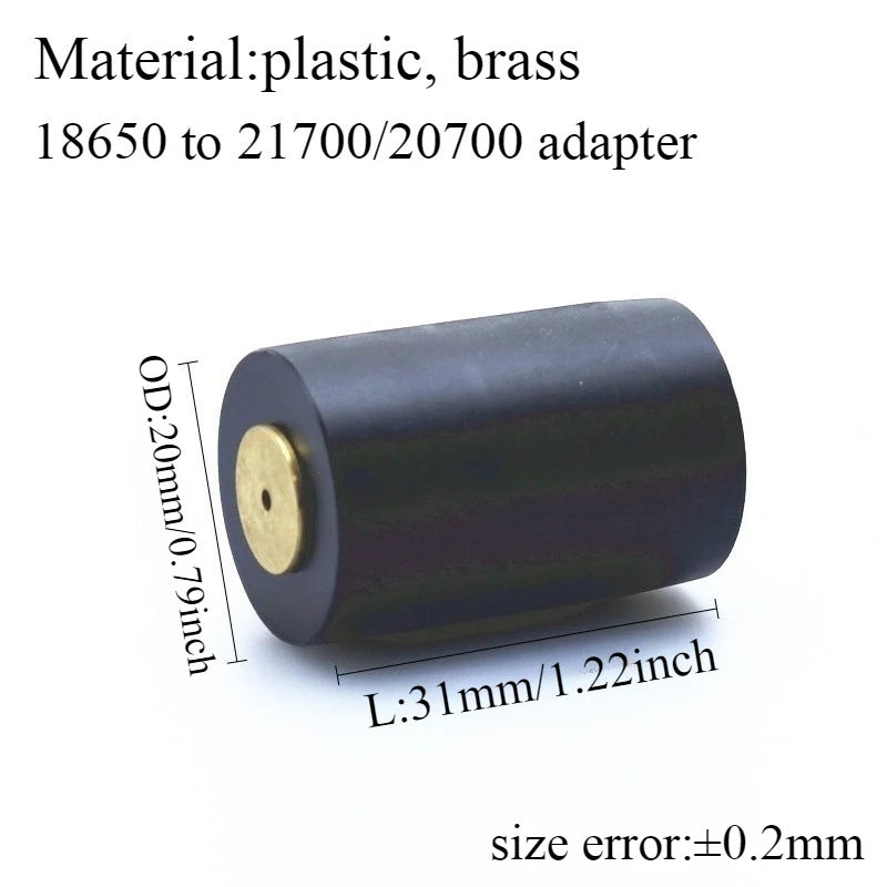 1PC Plastic Brass 18650 to 21700/20700 | 18650 to 26650 Battery Adapter Accessory