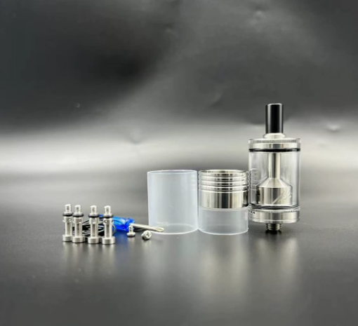 DDSX 1set Netsu RTA Atomizer OD22mm 316 Stainless Steel Black with 1.0/1.2/1.5/1.8/2.0mm Airflow Control Screws