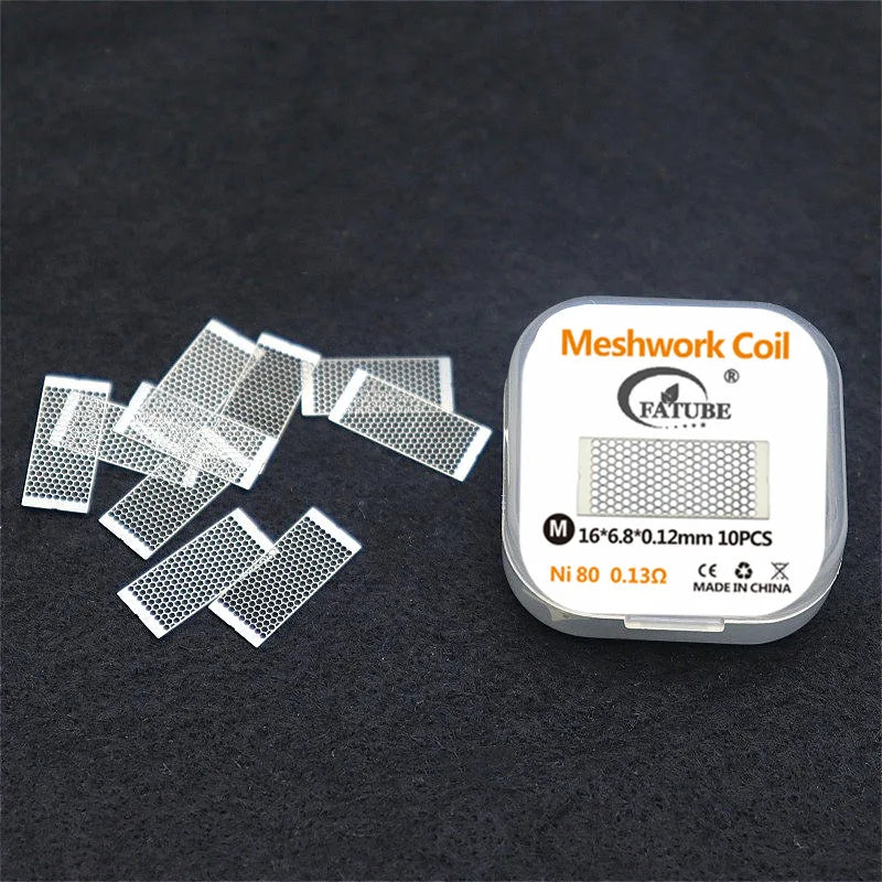 Etched KA1&Ni80 Mesh Coil-Staggered Rectangular/Square/Hexagonal Mesh Holes DIY Accessory 10pcs/box