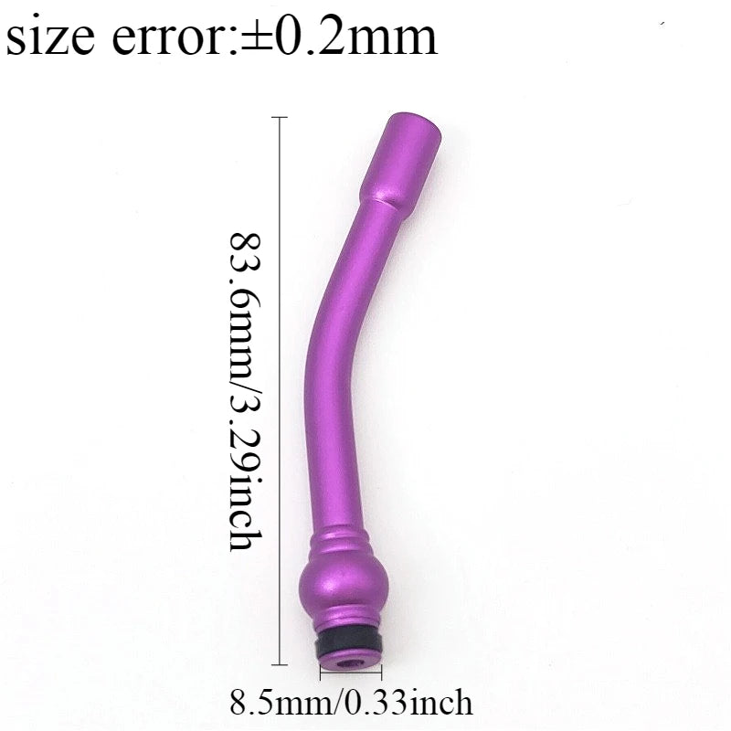1PC 510 Smooth Surface Star Spot Aluminum Long Curved Dripping Nozzle Straw Joint