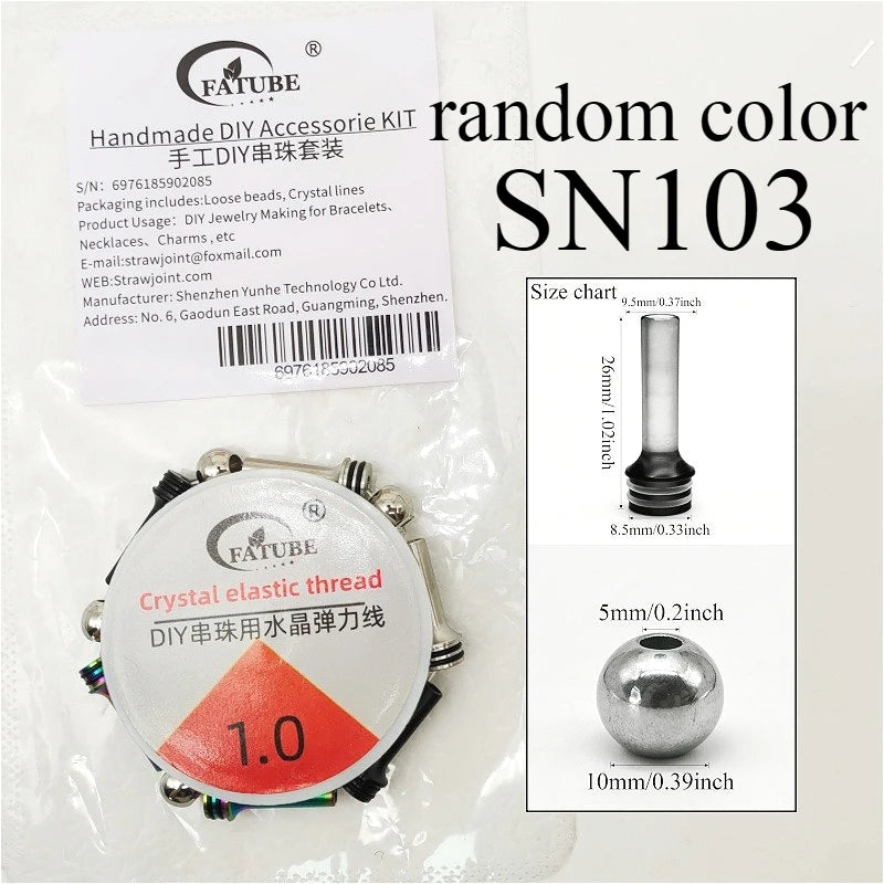 DIY Custom Jewelry Making Kit FATUBE Metal Plastic Spacer Beads Multi Color Loose Beads for Necklace With Crystal Elastic String