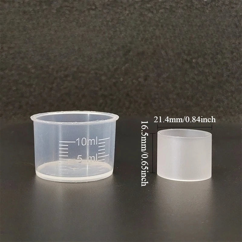 Plastic High Temperature Glossy Tube with Measuring Cup - For Measuring/Storing Small Amounts of Liquid