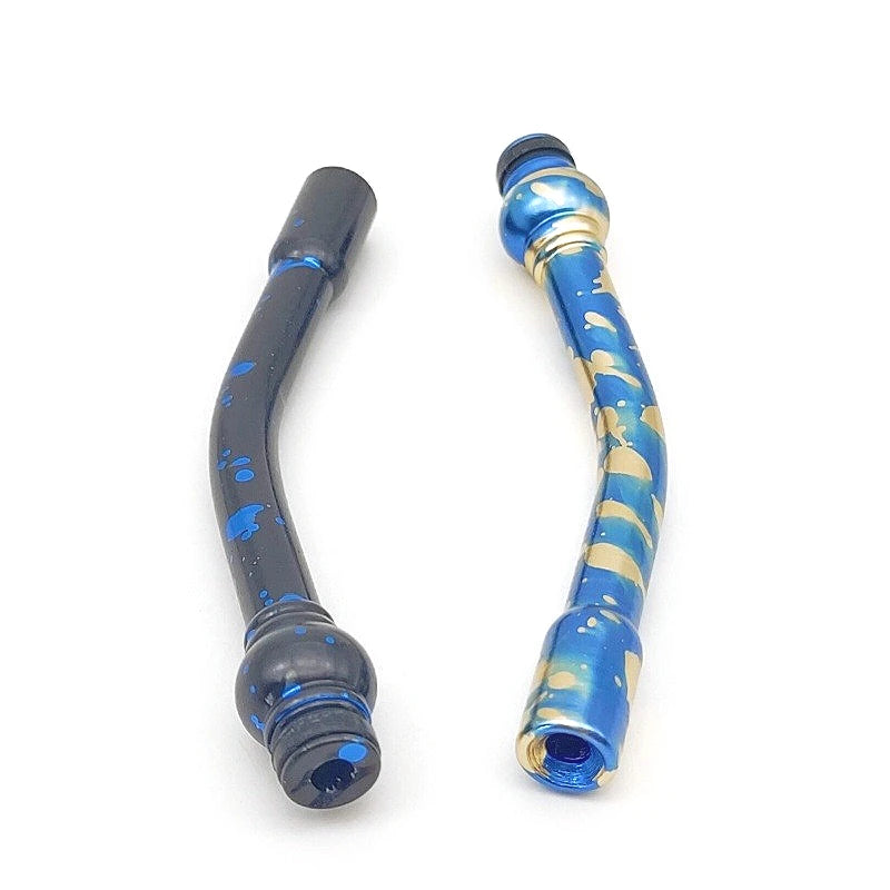 1PC 510 Smooth Surface Star Spot Aluminum Long Curved Dripping Nozzle Straw Joint