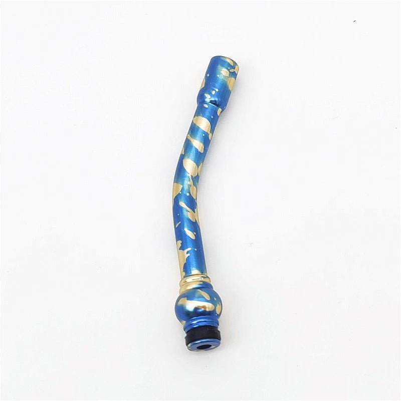 1PC 510 Smooth Surface Star Spot Aluminum Long Curved Dripping Nozzle Straw Joint