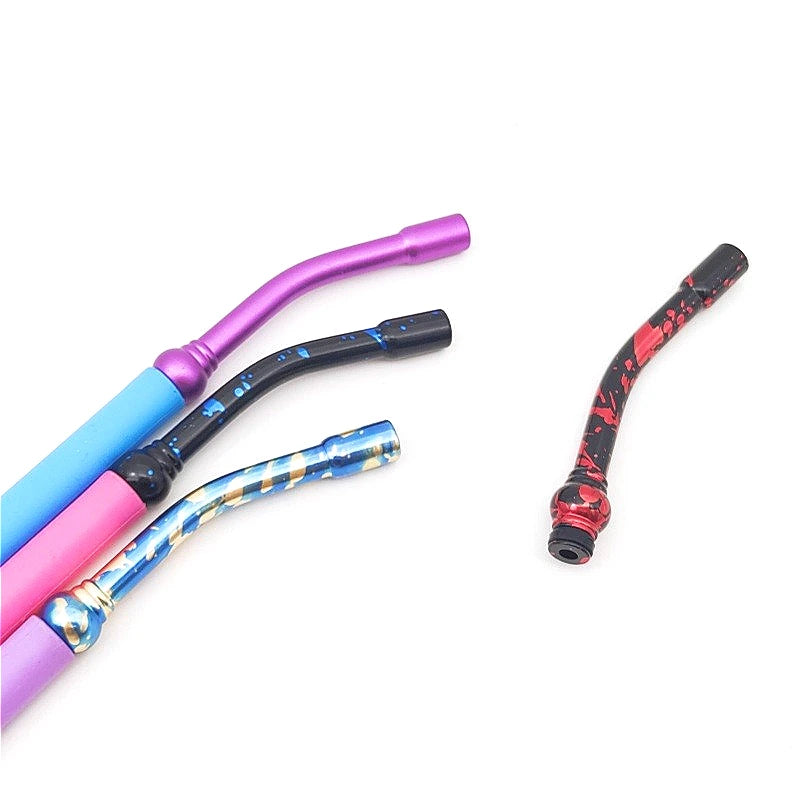 1PC 510 Smooth Surface Star Spot Aluminum Long Curved Dripping Nozzle Straw Joint