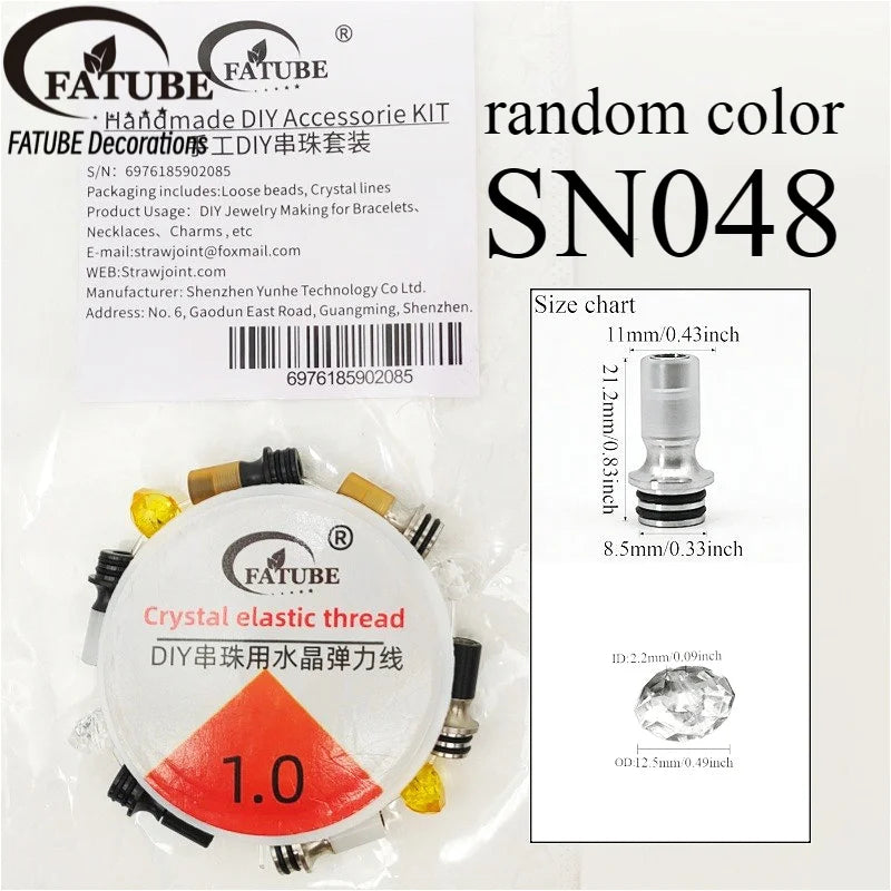 FATUBE DIY Jewelry Making Beads Kit Metal Plastic Tube Spacer Beads with Crystal Elastic Thread for Bracelet Necklace DIY Parts