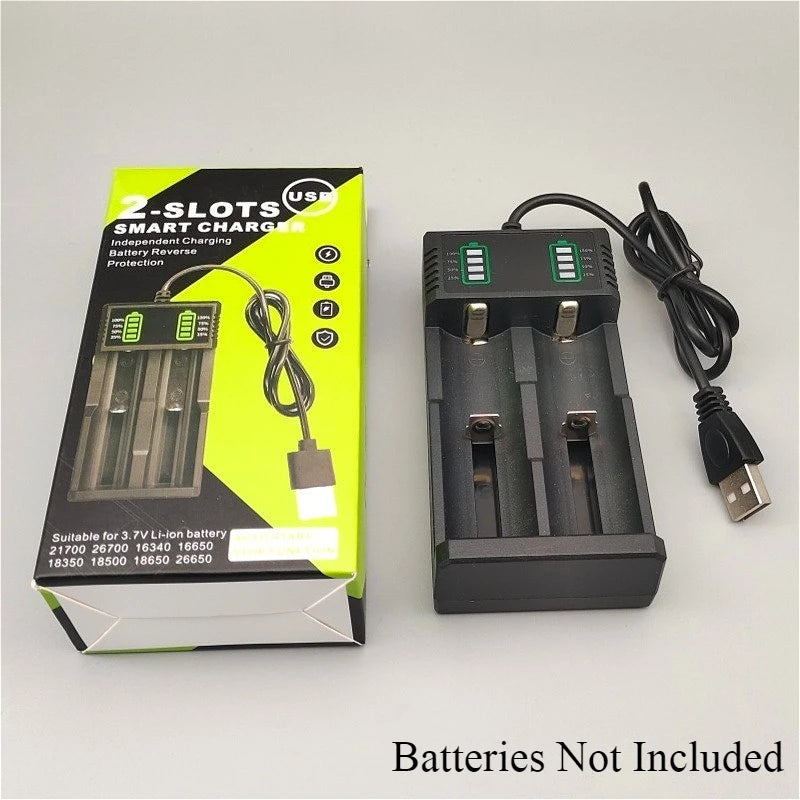 21700 4.2V Lithium Battery Charger for USB Single-slot, Dual-slot and Quad-slot Flashlights, Hair Clippers and Megaphones