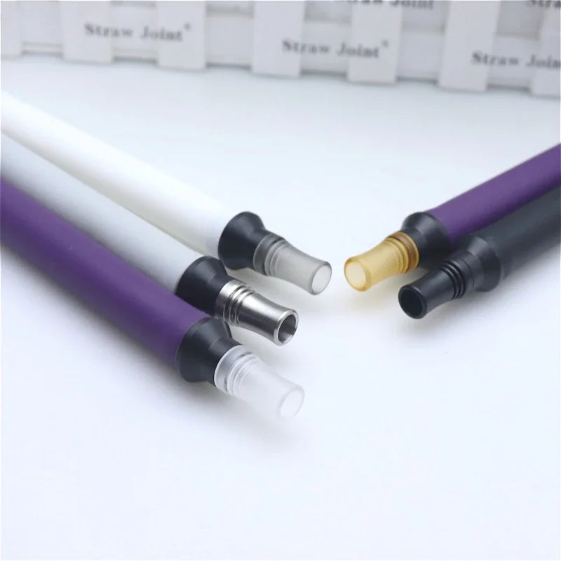 1PC 510 810 9holes Shunt anti-spitting oil Stainless Steel Plastic Combination Straw Joint