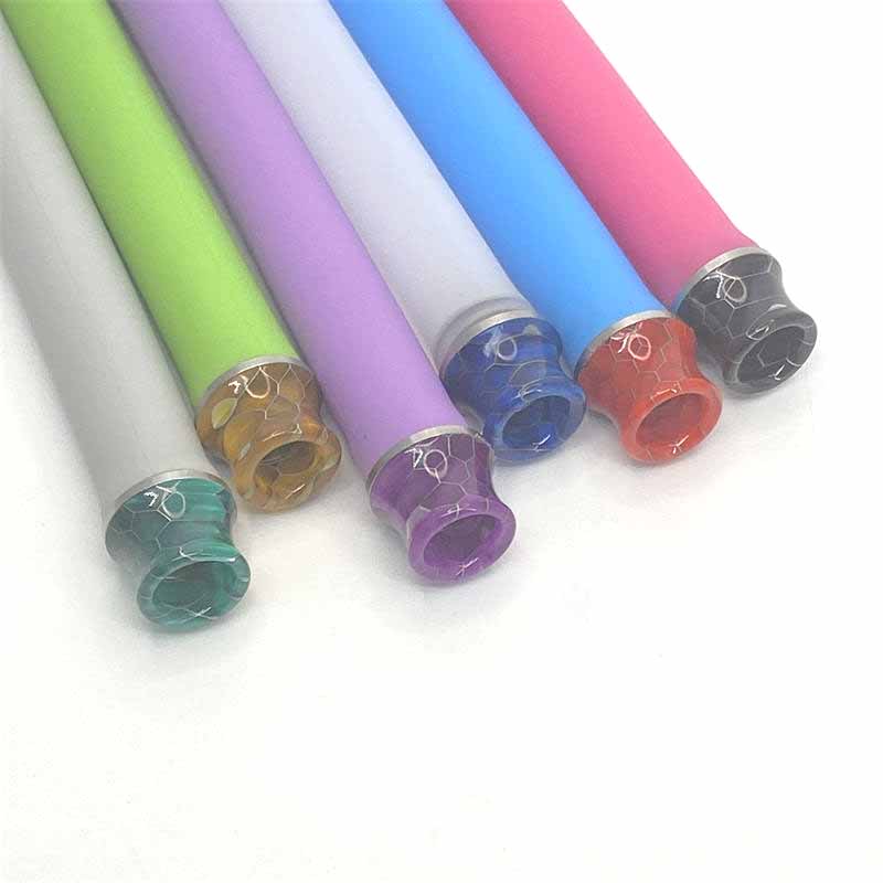 1PCS 810 Stainless Steel + Snakeskin Resin Cone Straw Joint Random color