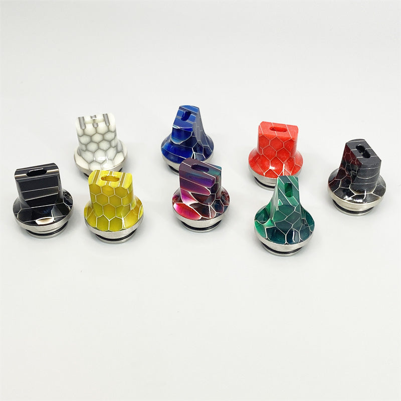 1PCS 510 810 Stainless Steel + Resin Flat Mouth Straw Joint Random Color