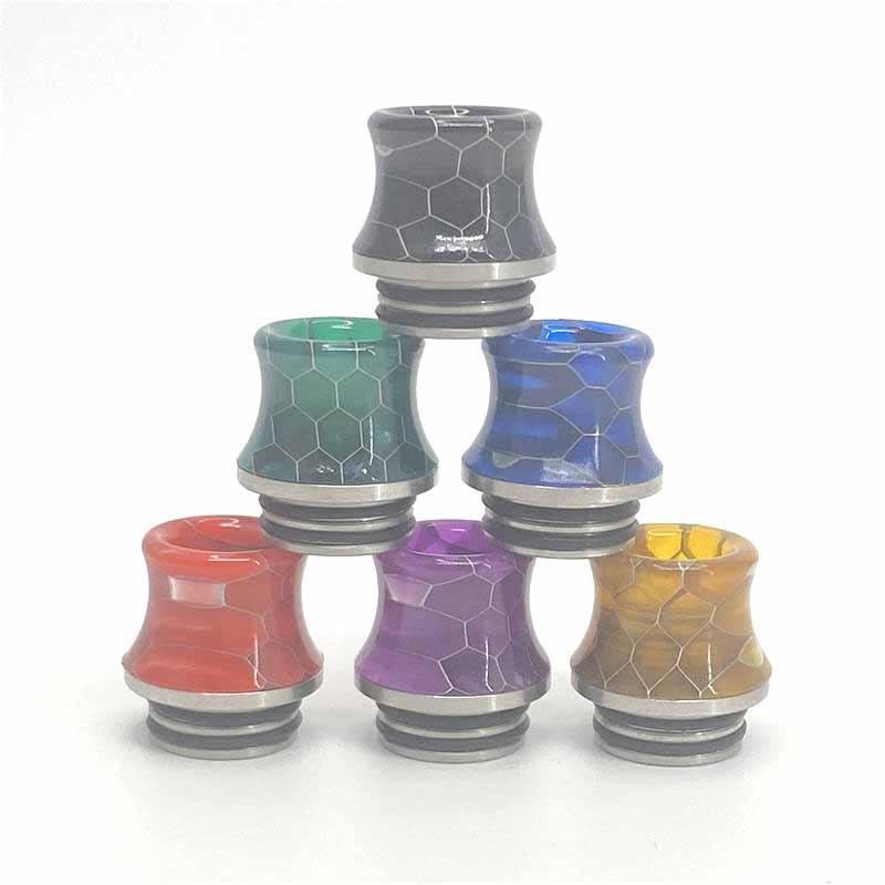 1PCS 810 Stainless Steel + Snakeskin Resin Cone Straw Joint Random color