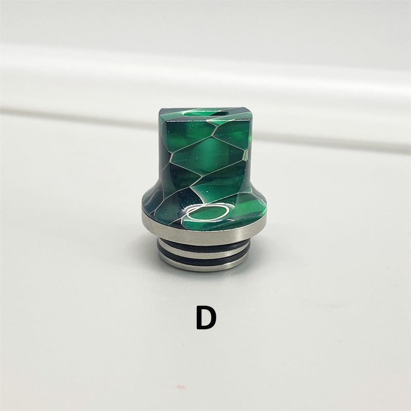 1PCS 510 810 Stainless Steel + Resin Flat Mouth Straw Joint Random Color