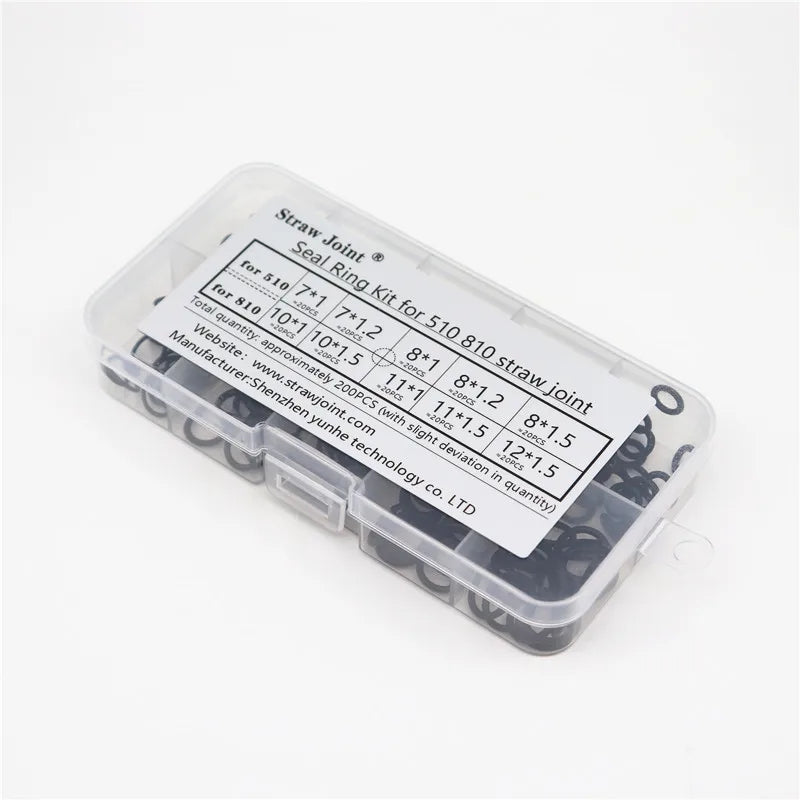 510 810 Silicone straw Joint sealing ring SET (Paper 200PCS/pack) O-Ring