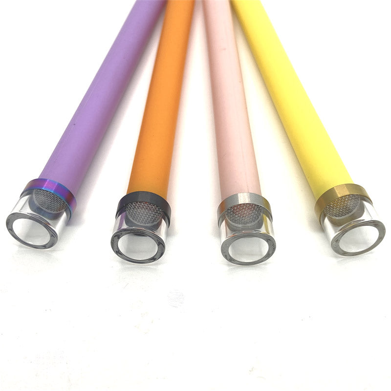 1PCS 510 Stainless Steel + Glass with Filter Straw Joint