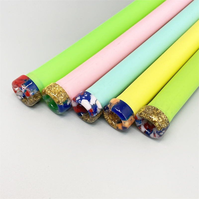 1PCS 810 Half Gold Color Pattern Straw Joint Random Color