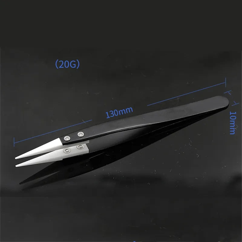 Straw Joint Straight Ceramic Tweezers for DIY Repair Hand Tool 1Pcs