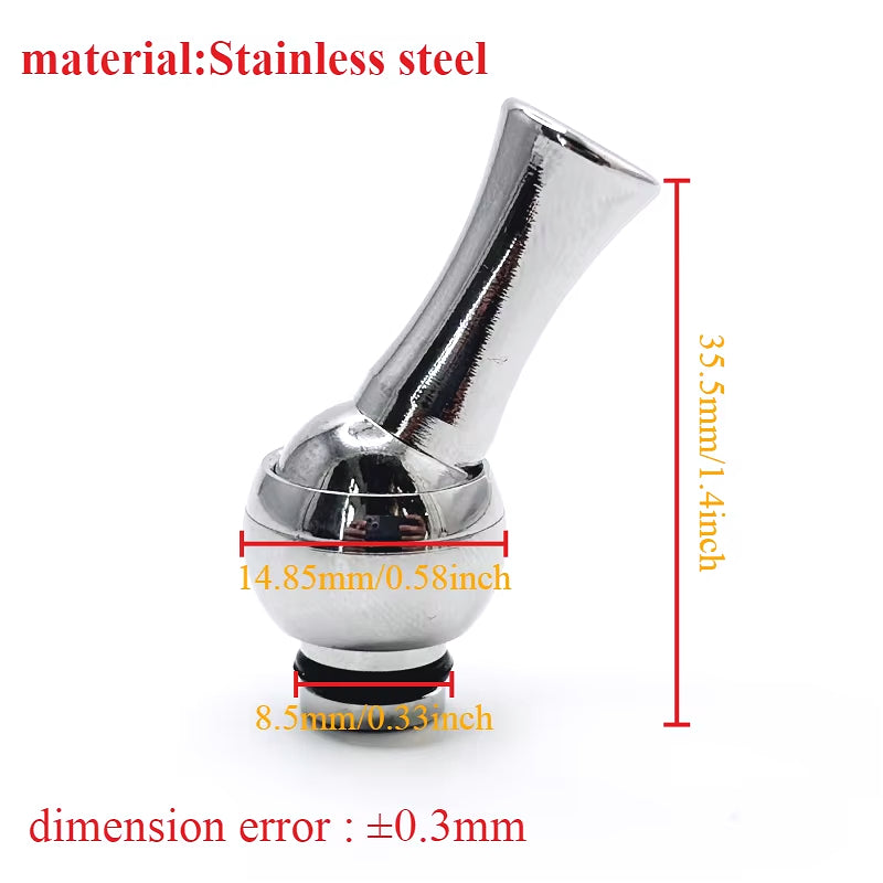 1PC 510 Stainless Steel Rotatable 360 Degrees Mouthpiece Straw Joint