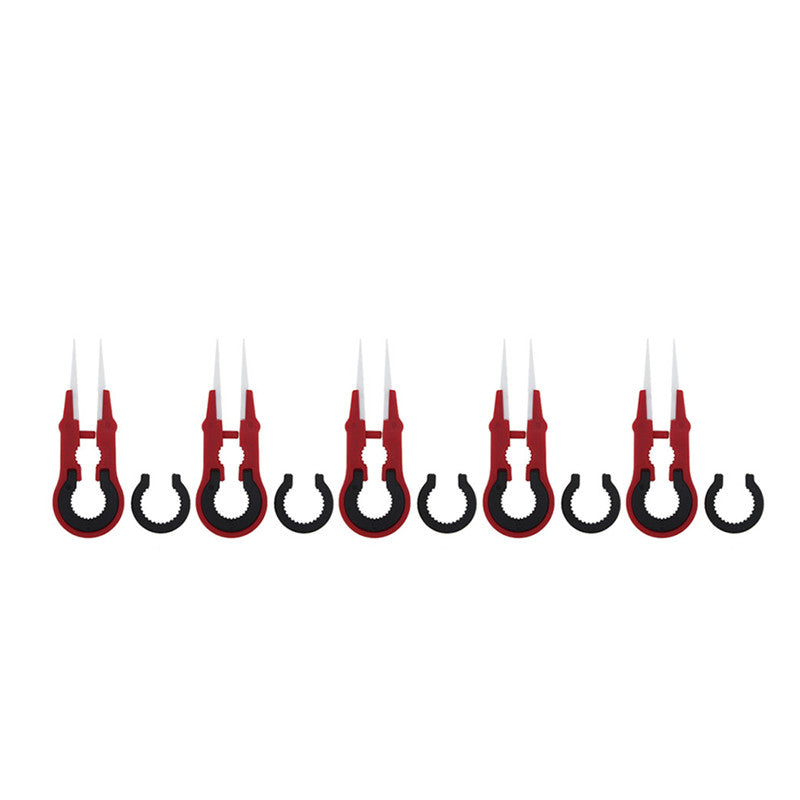Straw Joint V5 Multifunction Ceramic Tweezer DIY Repair Hand Tool Black Red 1Pcs