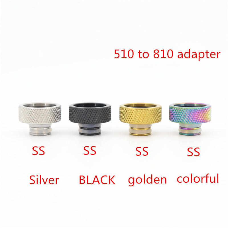 1PCS 510 To 810 Stainless Steel Knurled Straw Joint Adapter
