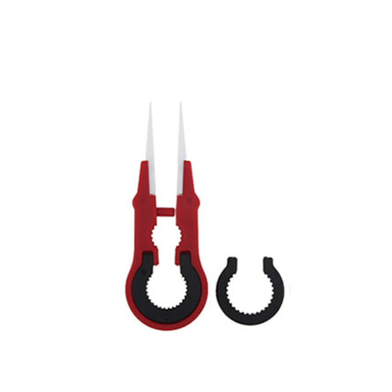 Straw Joint V5 Multifunction Ceramic Tweezer DIY Repair Hand Tool Black Red 1Pcs