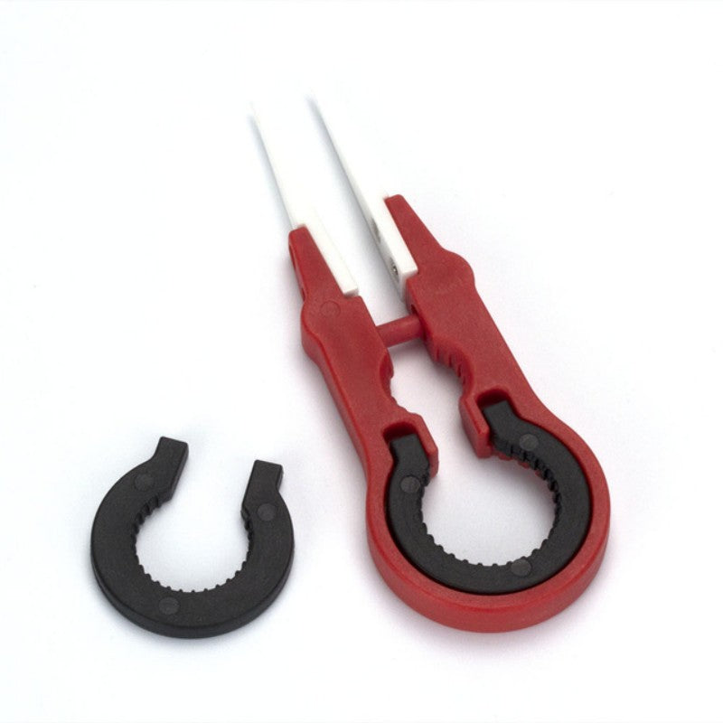 Straw Joint V5 Multifunction Ceramic Tweezer DIY Repair Hand Tool Black Red 1Pcs