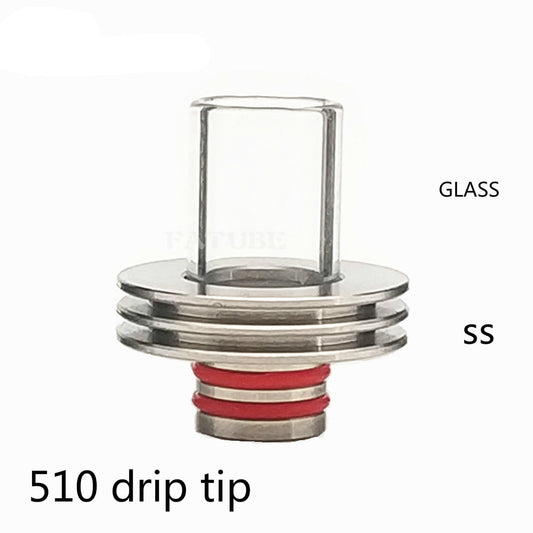 1PCS 510 Stainless Steel + Glass Heat Dissipation Multi Material  Interface Straw Joint
