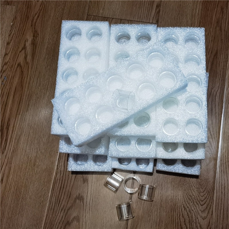100PCS FATUBE Rainbow clear Straight bubble GLASS TUBE TANK mini glass Cup customization Remark model or size(OD ID T h) ABCD