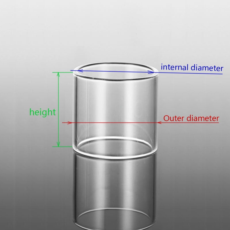 FATUBE 1 To 3 Quantities GLASS Tube Cups Tubular Glass Customization Remark Model or Size (OD ID T H) ABCD Mini Glass Cup