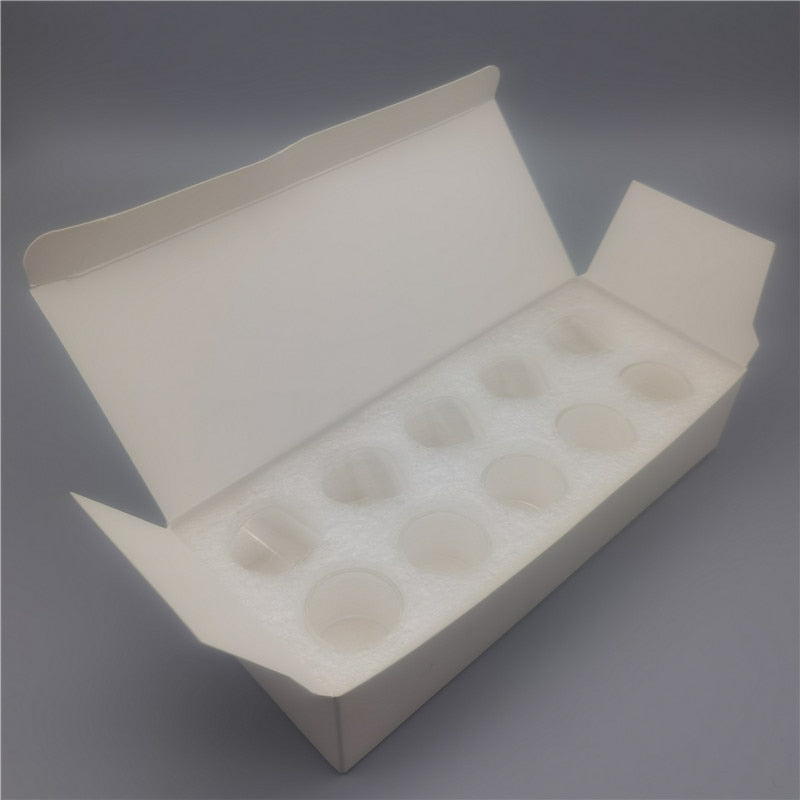 Drinkware 100pcs Bubble Straight Mini Glass TUBE buffer cotton and carton packaging GLASS CUP ABCD sky solo 3.5ml plus 8ml