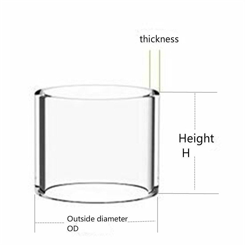 FATUBE 1 To 3 Quantities GLASS Tube Cups Tubular Glass Customization Remark Model or Size (OD ID T H) ABCD Mini Glass Cup